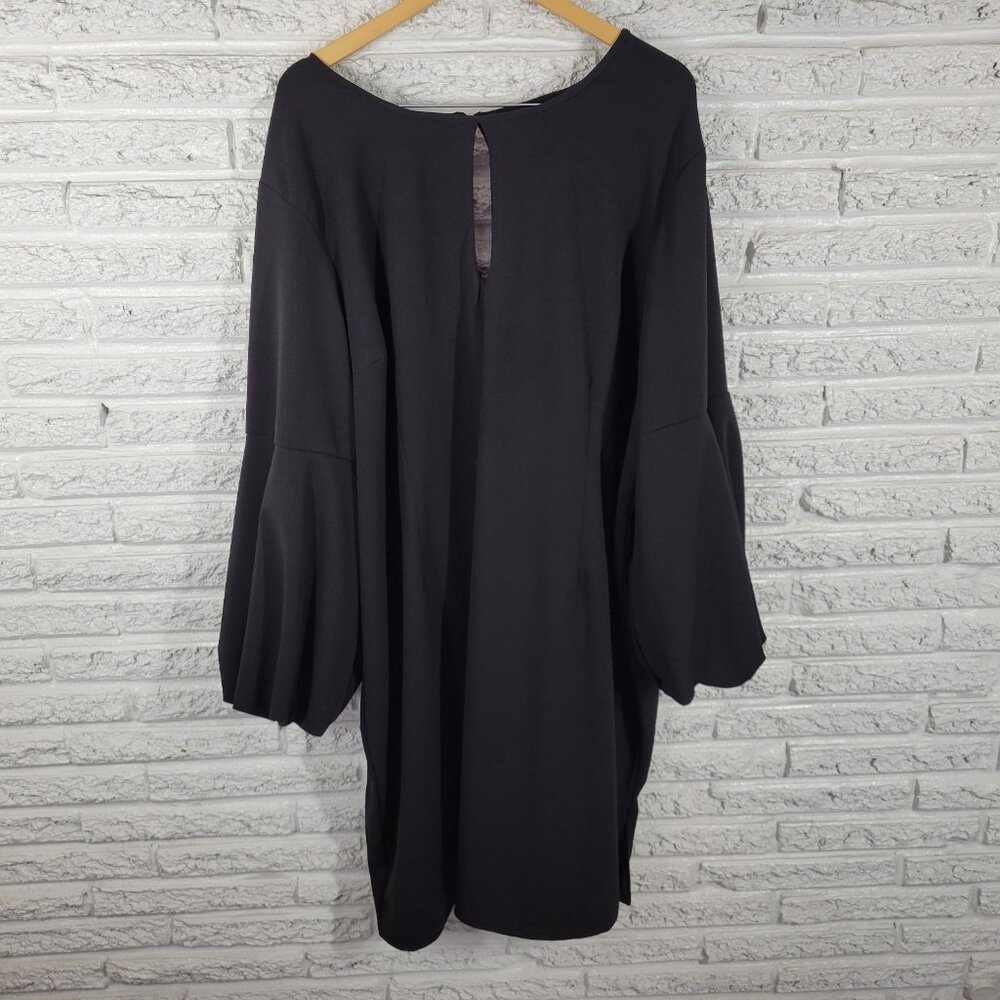 Ashley Stewart Womens Dress 30 Plus Black Keyhole Long Sleeve SWE136XE